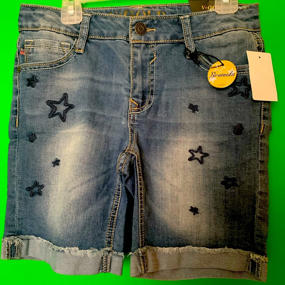 V-Gold Bermuda Jean Shorts Girls Size 14 NWT